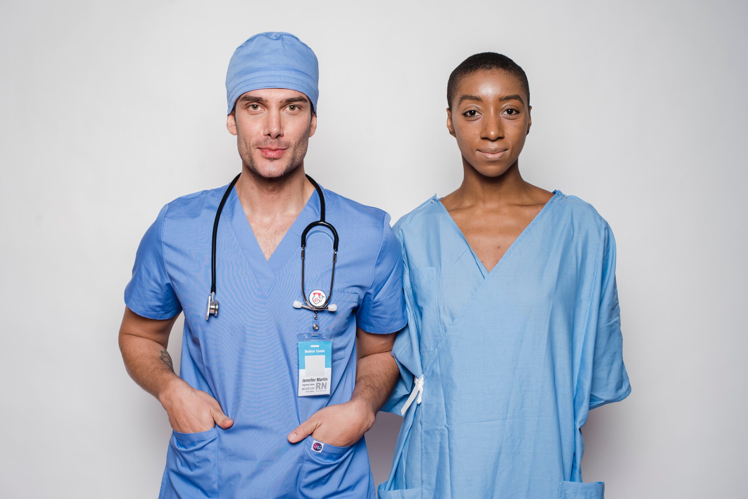Male doctor and female assistant